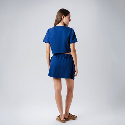 Off Duty Blue Cropped Top