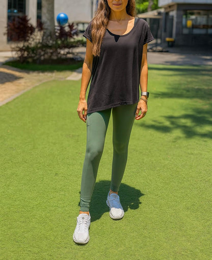 Black Oversized Side Tie T-Shirt
