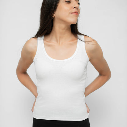 White Ribbed Tank