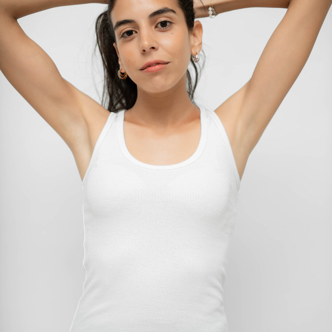 White Ribbed Tank