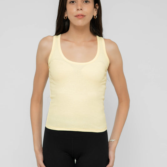 Yellow Ribbed Tank