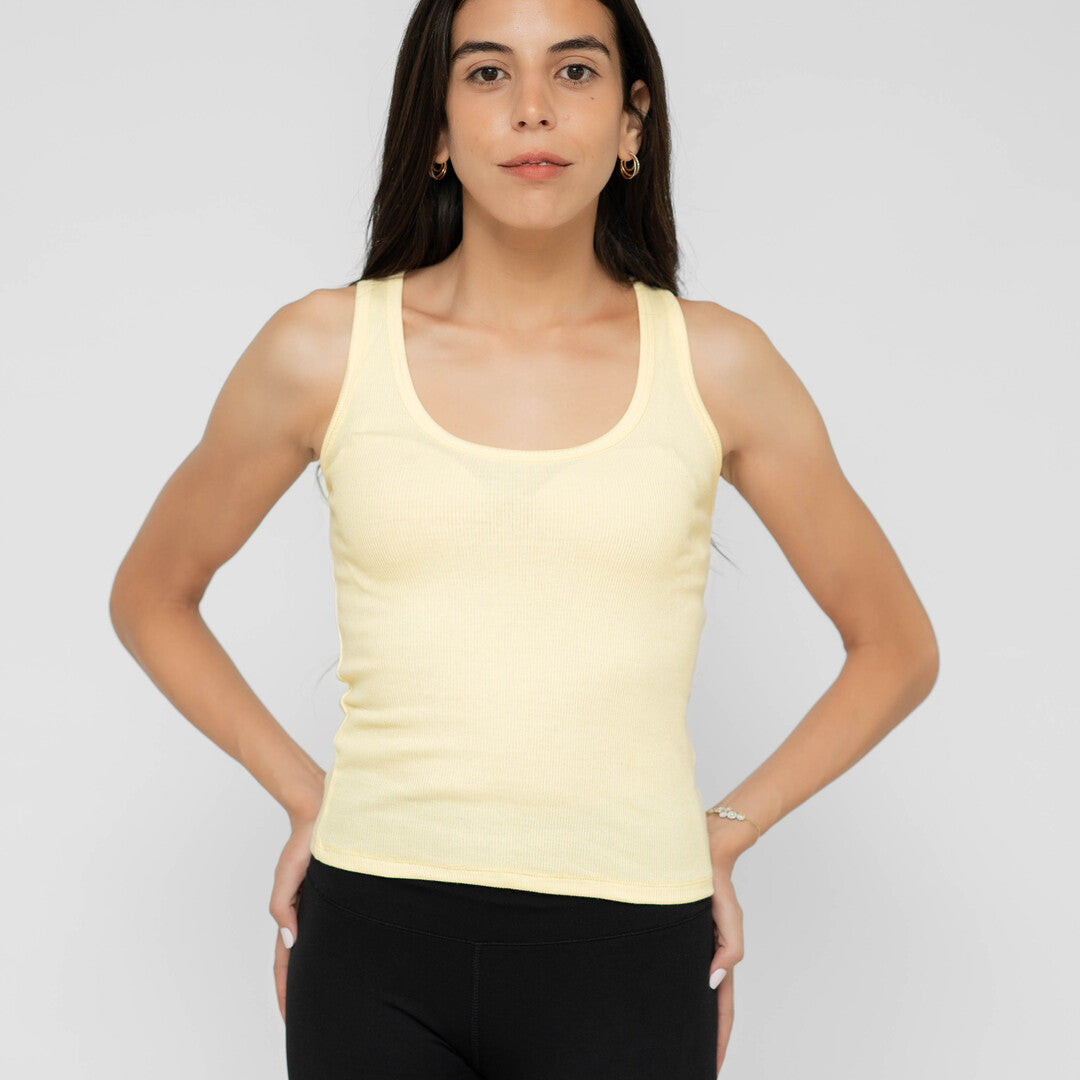 Yellow Ribbed Tank