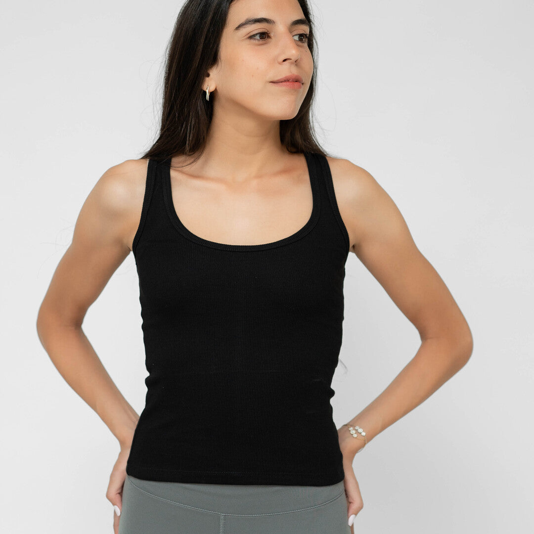 Black Ribbed Tank