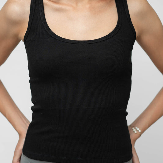 Black Ribbed Tank